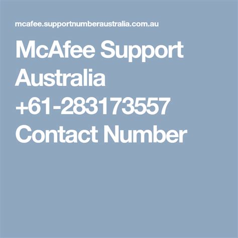 contact number for mcafee australia.
